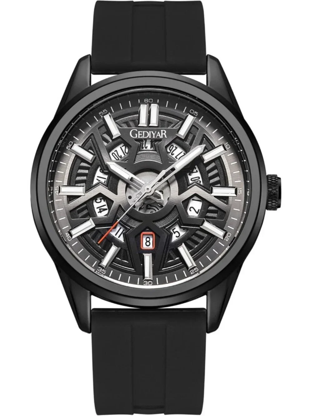Mens All Black Analog Quartz Solid Luxury Casual Calendar Waterproof Wrist Watch